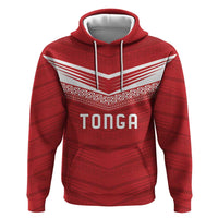 Custom Pacific Rugby Spirit Zip Hoodie Tonga Ngatu Pride Red Edition - Polynesian Pride