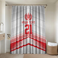 Custom Pacific Rugby Spirit Bathroom Set Tonga Ngatu Pride White Edition - Polynesian Pride
