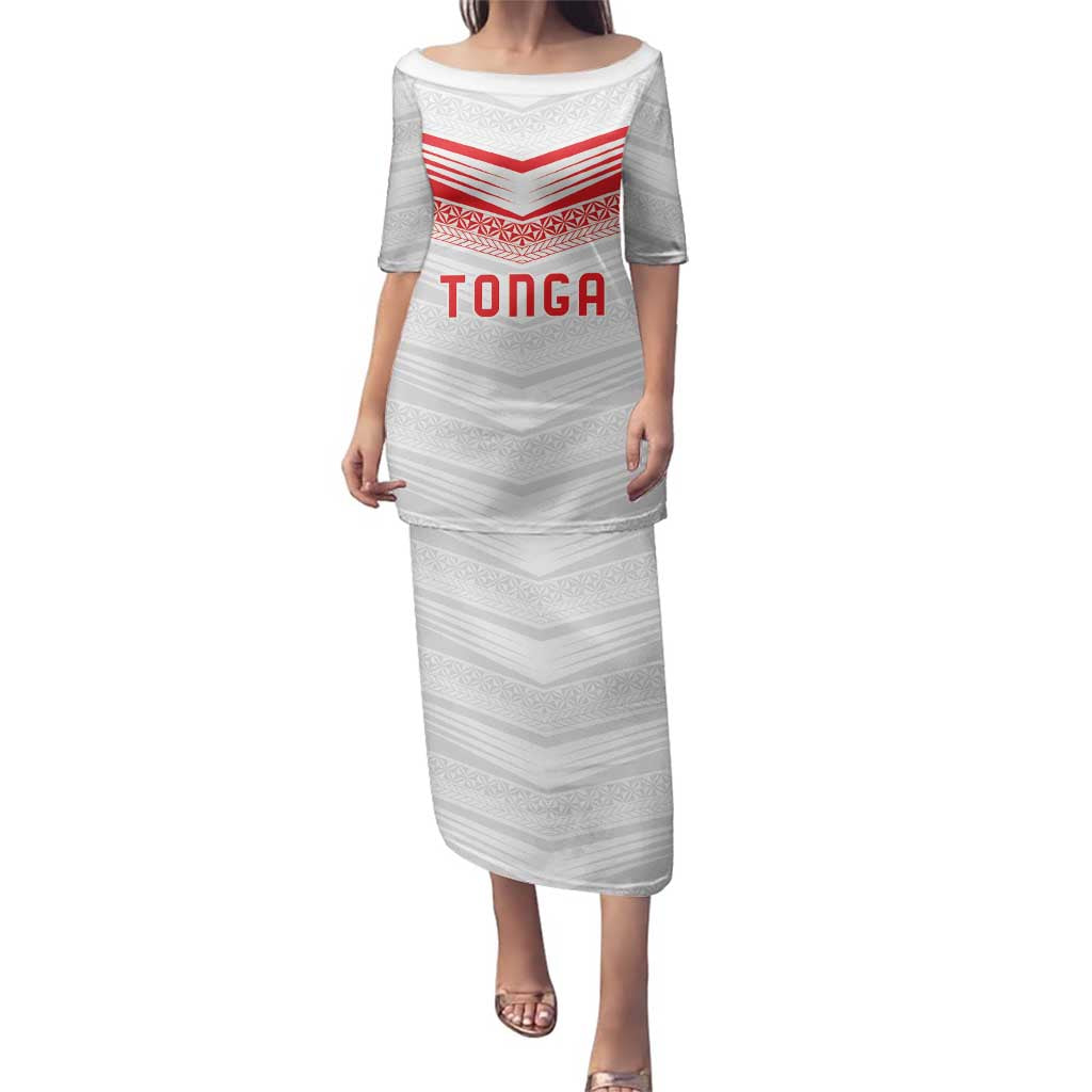 Custom Pacific Rugby Spirit Family Matching Puletasi and Hawaiian Shirt Tonga Ngatu Pride White Edition - Polynesian Pride