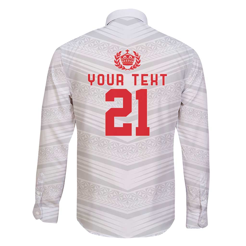 Custom Pacific Rugby Spirit Family Matching Short Sleeve Bodycon Dress and Hawaiian Shirt Tonga Ngatu Pride White Edition - Polynesian Pride