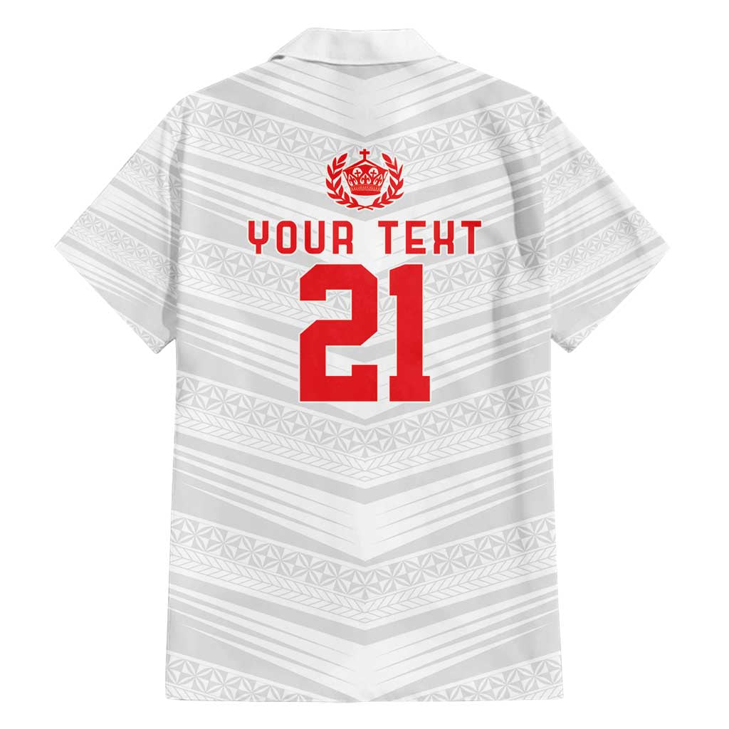 Custom Pacific Rugby Spirit Family Matching Summer Maxi Dress and Hawaiian Shirt Tonga Ngatu Pride White Edition - Polynesian Pride