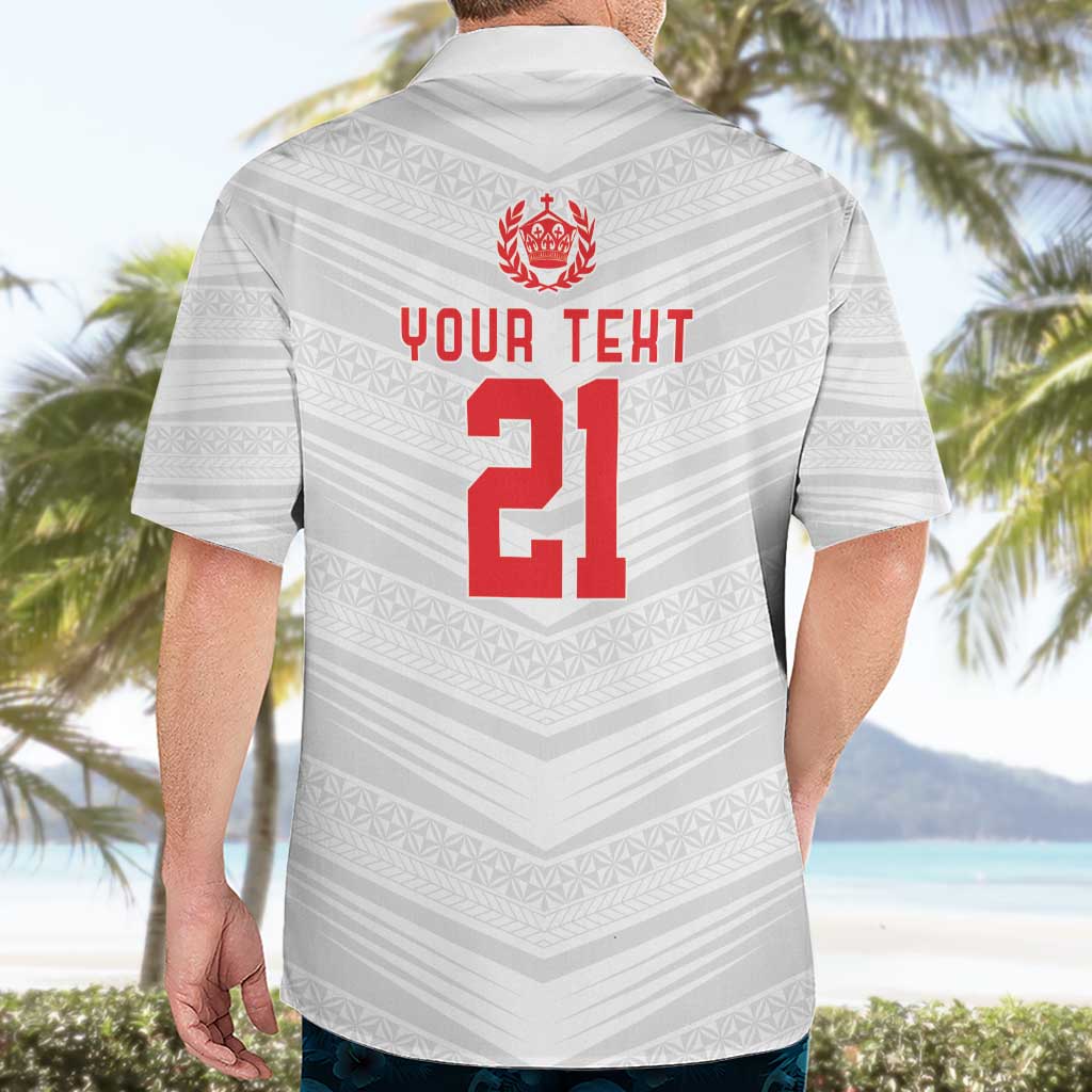 Custom Pacific Rugby Spirit Hawaiian Shirt Tonga Ngatu Pride White Edition - Polynesian Pride