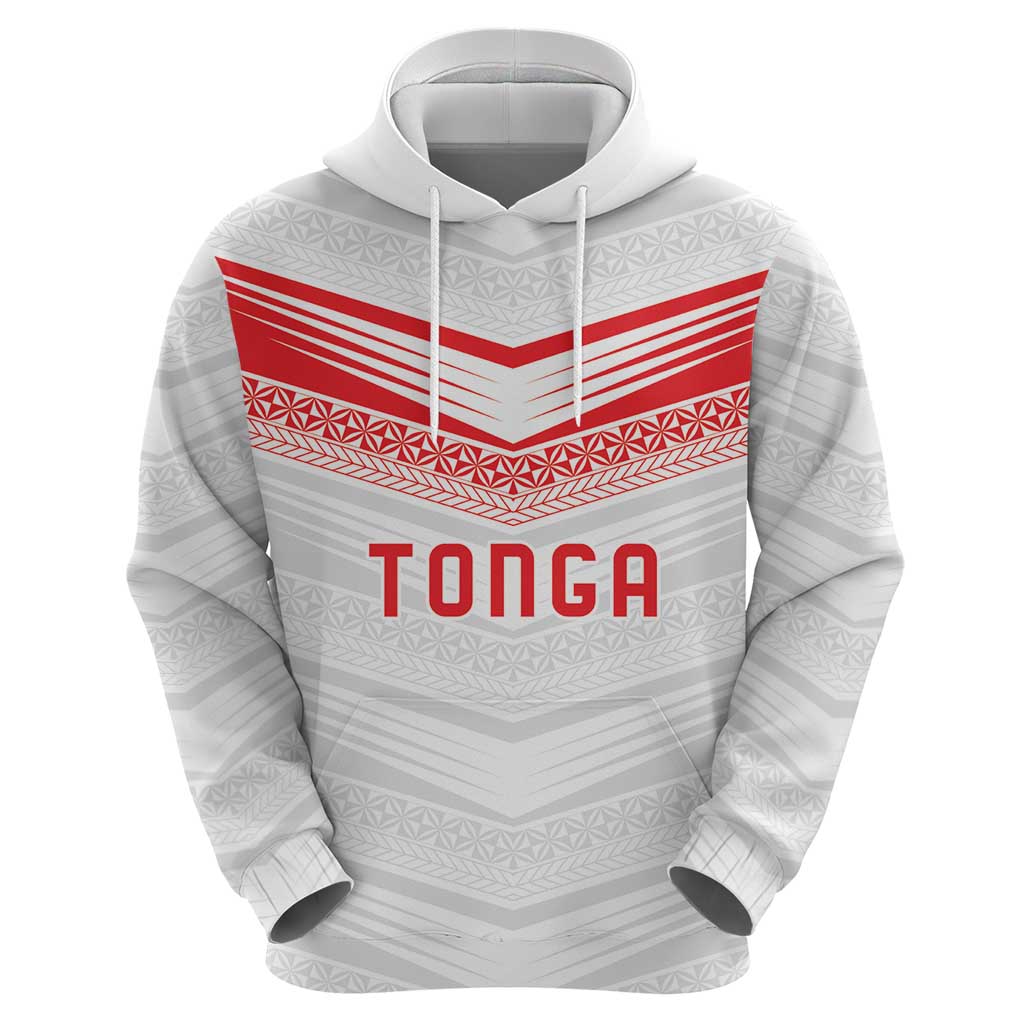 Custom Pacific Rugby Spirit Hoodie Tonga Ngatu Pride White Edition - Polynesian Pride