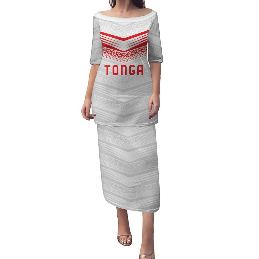 Custom Pacific Rugby Spirit Puletasi Tonga Ngatu Pride White Edition - Polynesian Pride