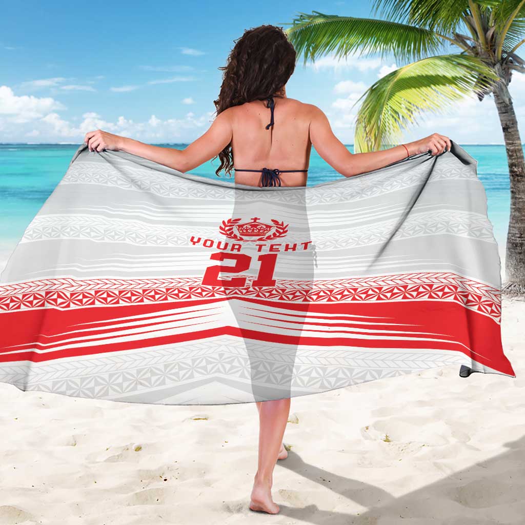 Custom Pacific Rugby Spirit Sarong Tonga Ngatu Pride White Edition - Polynesian Pride