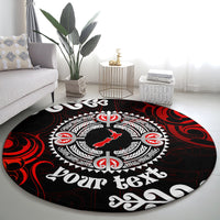 New Zealand Waitangi Day Personalised Round Carpet Aotearoa Te Ra O Waitangi With Maori Tattoo LT9 - Polynesian Pride