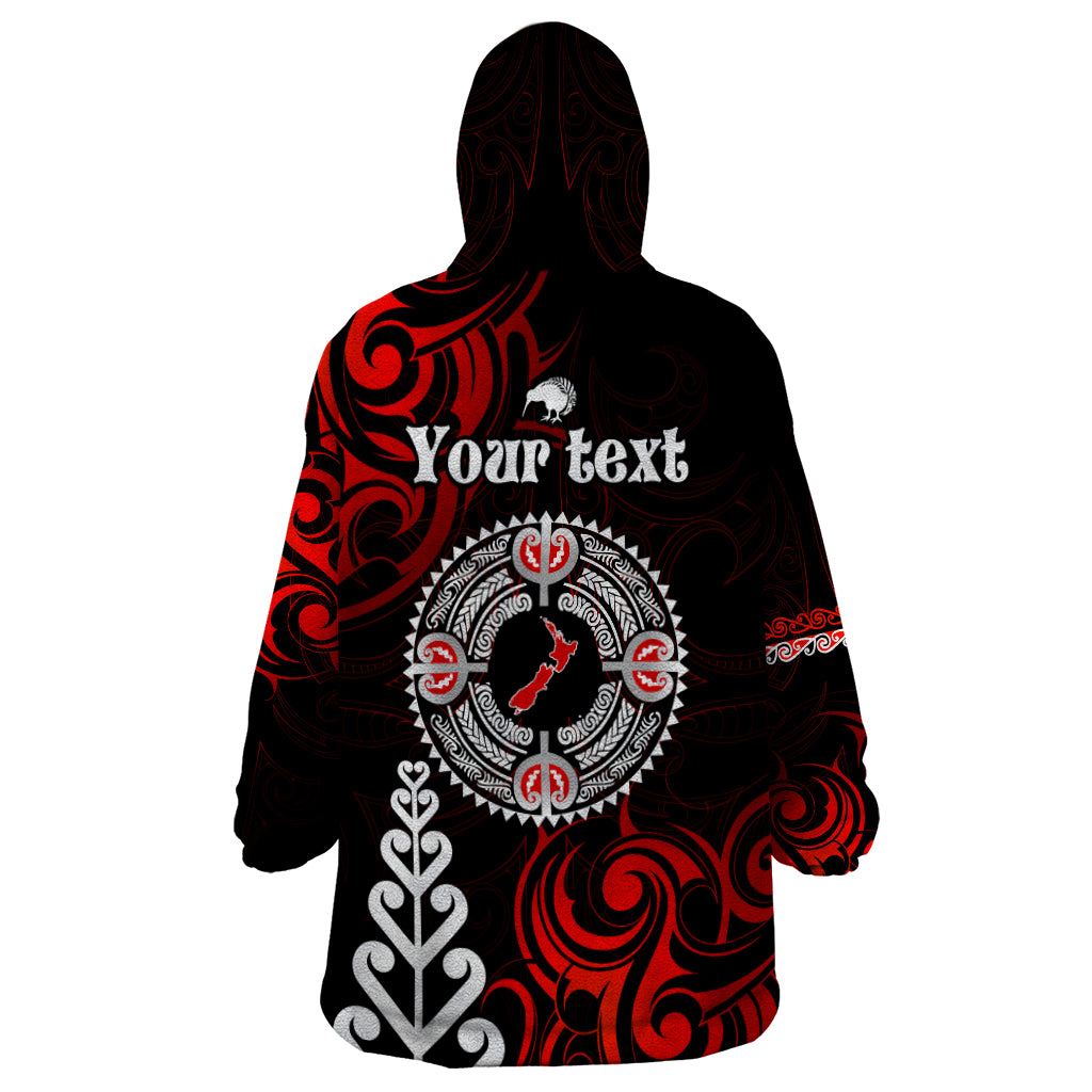 New Zealand Waitangi Day Personalised Wearable Blanket Hoodie Aotearoa Te Ra O Waitangi With Maori Tattoo LT9 - Polynesian Pride