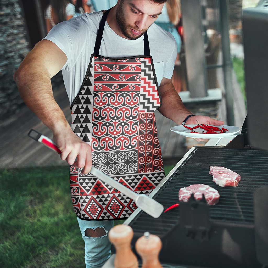 Aotearoa Kowhaiwhai Taniko Patchwork Motifs Apron - Polynesian Pride