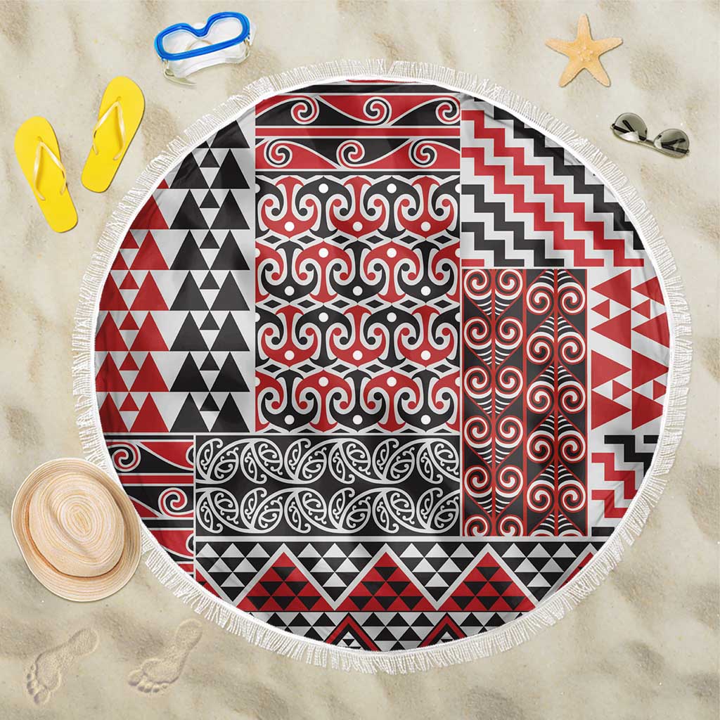 Aotearoa Kowhaiwhai Taniko Patchwork Motifs Beach Blanket