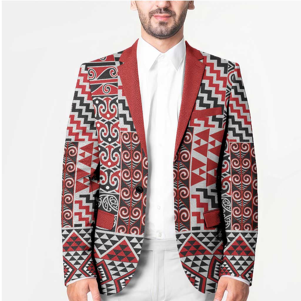 Aotearoa Kowhaiwhai Taniko Patchwork Motifs Blazer - Polynesian Pride