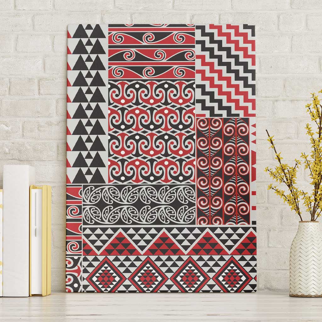 Aotearoa Kowhaiwhai Taniko Patchwork Motifs Canvas Wall Art