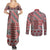 Aotearoa Kowhaiwhai Taniko Patchwork Motifs Couples Matching Summer Maxi Dress and Long Sleeve Button Shirt