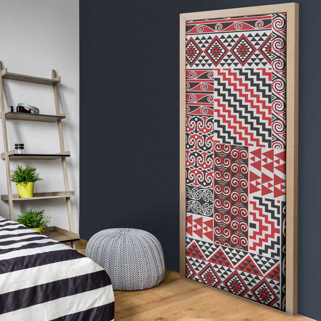 Aotearoa Kowhaiwhai Taniko Patchwork Motifs Door Cover - Polynesian Pride