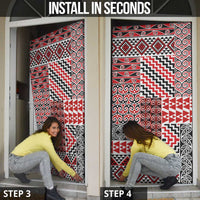 Aotearoa Kowhaiwhai Taniko Patchwork Motifs Door Cover - Polynesian Pride