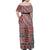 Aotearoa Kowhaiwhai Taniko Patchwork Motifs Family Matching Off Shoulder Maxi Dress and Hawaiian Shirt