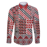 Aotearoa Kowhaiwhai Taniko Patchwork Motifs Family Matching Puletasi and Hawaiian Shirt