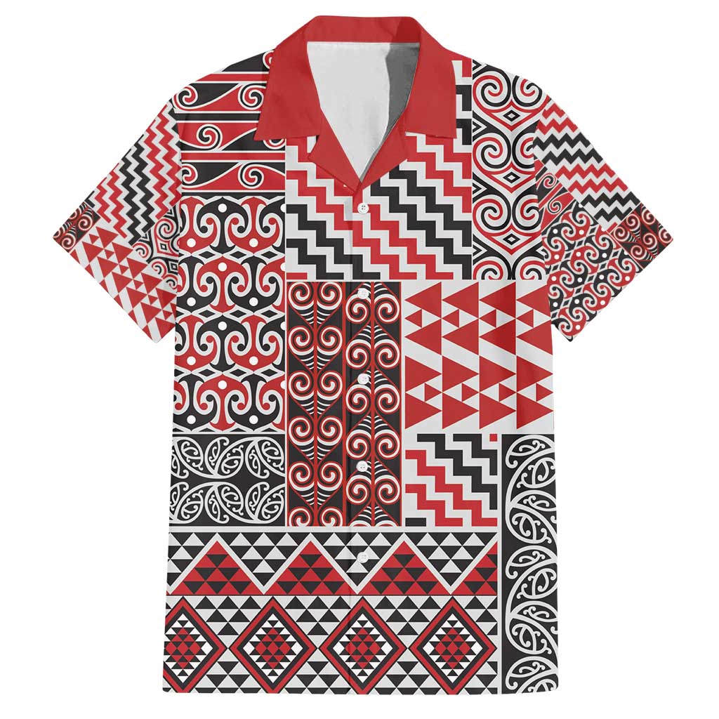 Aotearoa Kowhaiwhai Taniko Patchwork Motifs Family Matching Summer Maxi Dress and Hawaiian Shirt