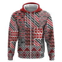 Aotearoa Kowhaiwhai Taniko Patchwork Motifs Hoodie