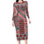 Aotearoa Kowhaiwhai Taniko Patchwork Motifs Long Sleeve Bodycon Dress