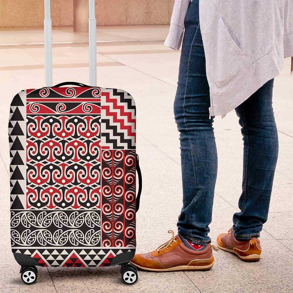 Aotearoa Kowhaiwhai Taniko Patchwork Motifs Luggage Cover