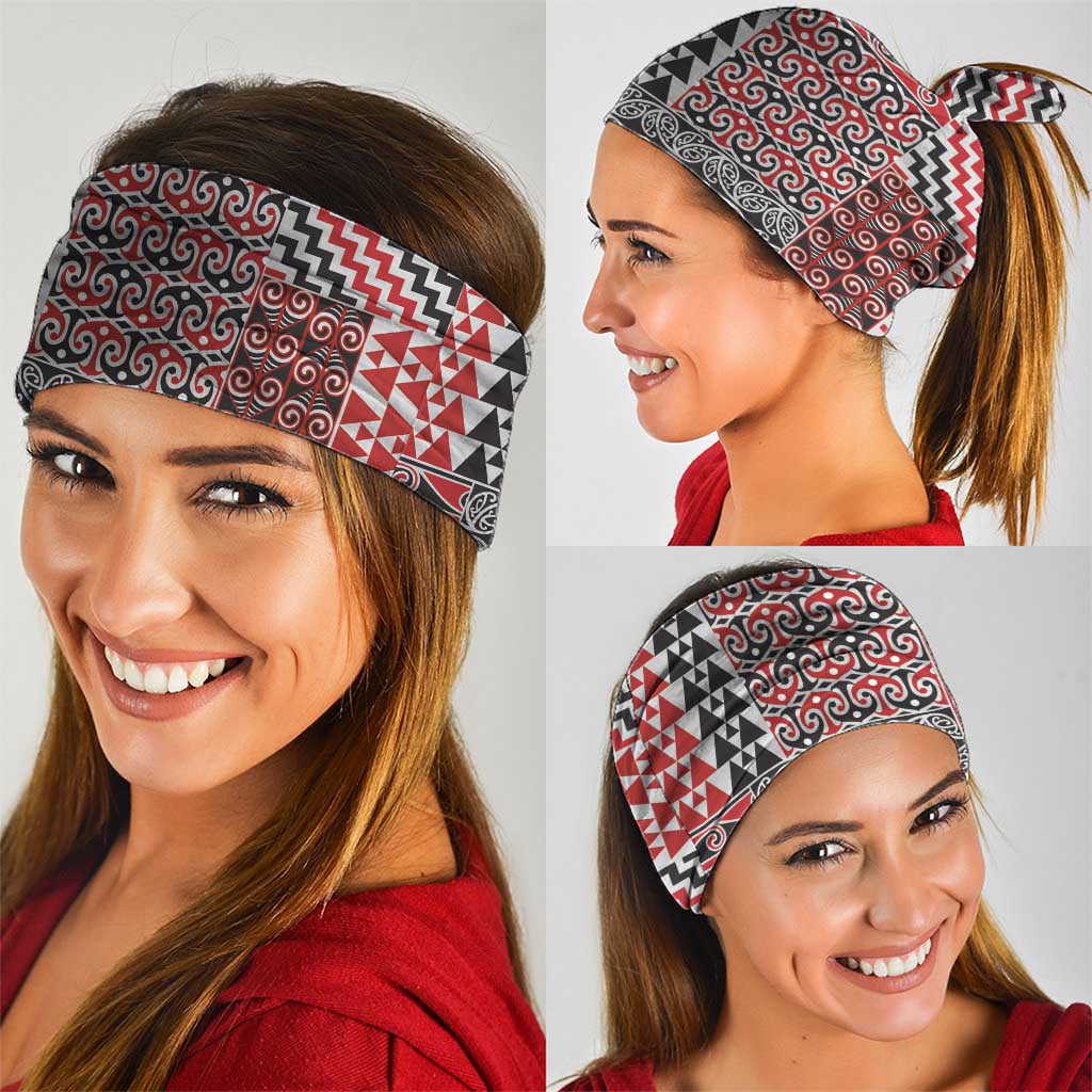 Aotearoa Kowhaiwhai Taniko Patchwork Motifs Neck Gaiter - Polynesian Pride
