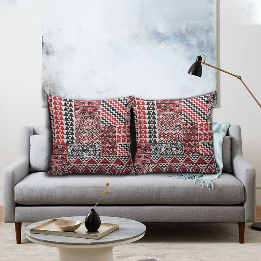 Aotearoa Kowhaiwhai Taniko Patchwork Motifs Pillow Cover - Polynesian Pride