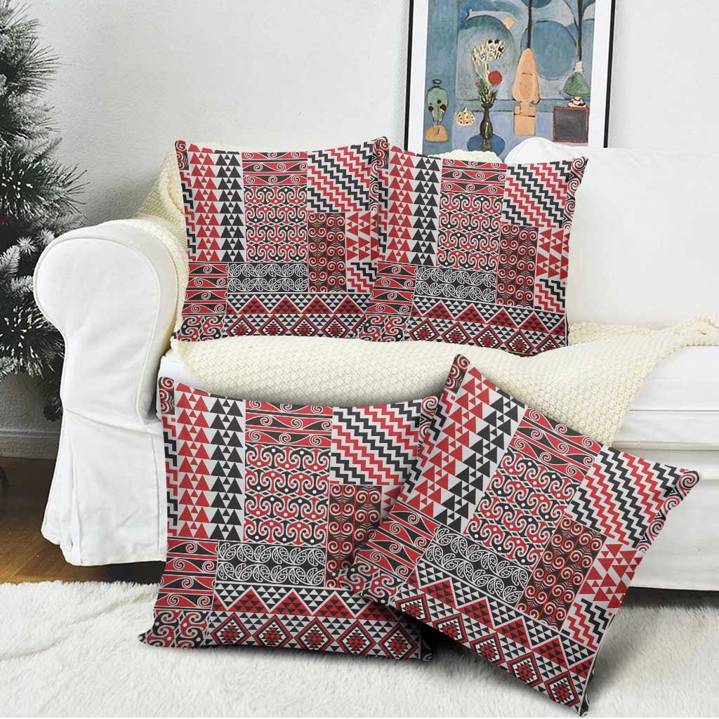 Aotearoa Kowhaiwhai Taniko Patchwork Motifs Pillow Cover - Polynesian Pride