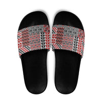 Aotearoa Kowhaiwhai Taniko Patchwork Motifs Slide Sandals - Polynesian Pride