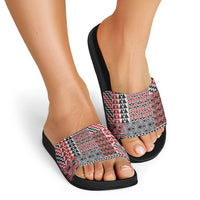Aotearoa Kowhaiwhai Taniko Patchwork Motifs Slide Sandals - Polynesian Pride