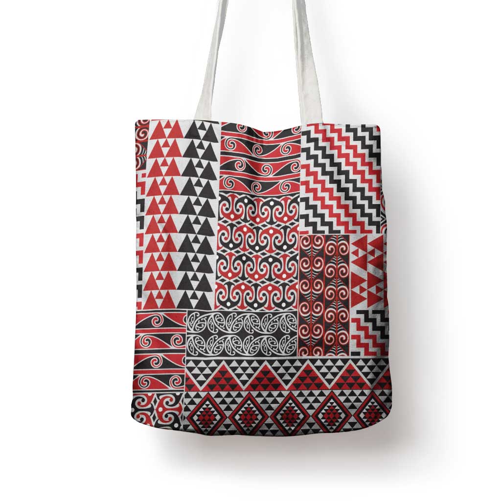 Aotearoa Kowhaiwhai Taniko Patchwork Motifs Tote Bag - Polynesian Pride