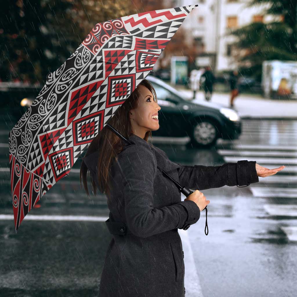 Aotearoa Kowhaiwhai Taniko Patchwork Motifs Umbrella - Polynesian Pride