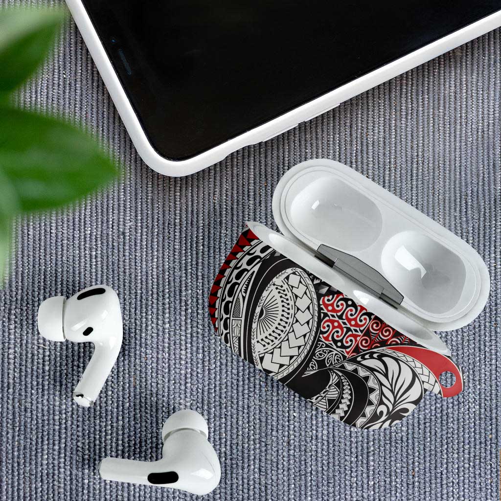 Aotearoa Maori Rugby Tribal Tattoo AirPods Case Kowhaiwhai Taniko Patchwork Motifs - Polynesian Pride