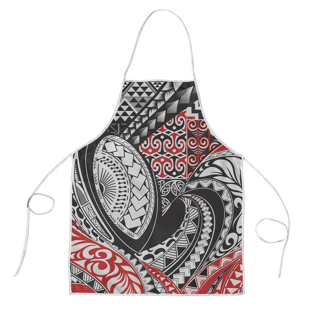 Aotearoa Maori Rugby Tribal Tattoo Apron Kowhaiwhai Taniko Patchwork Motifs - Polynesian Pride