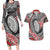 Aotearoa Maori Rugby Tribal Tattoo Couples Matching Long Sleeve Bodycon Dress and Hawaiian Shirt Kowhaiwhai Taniko Patchwork Motifs