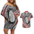 Aotearoa Maori Rugby Tribal Tattoo Couples Matching Off Shoulder Short Dress and Hawaiian Shirt Kowhaiwhai Taniko Patchwork Motifs