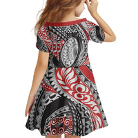 Aotearoa Maori Rugby Tribal Tattoo Family Matching Off The Shoulder Long Sleeve Dress and Hawaiian Shirt Kowhaiwhai Taniko Patchwork Motifs
