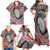 Aotearoa Maori Rugby Tribal Tattoo Family Matching Off Shoulder Maxi Dress and Hawaiian Shirt Kowhaiwhai Taniko Patchwork Motifs