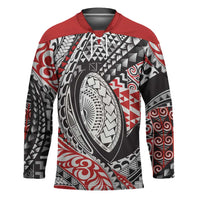 Aotearoa Maori Rugby Tribal Tattoo Hockey Jersey Kowhaiwhai Taniko Patchwork Motifs - Polynesian Pride