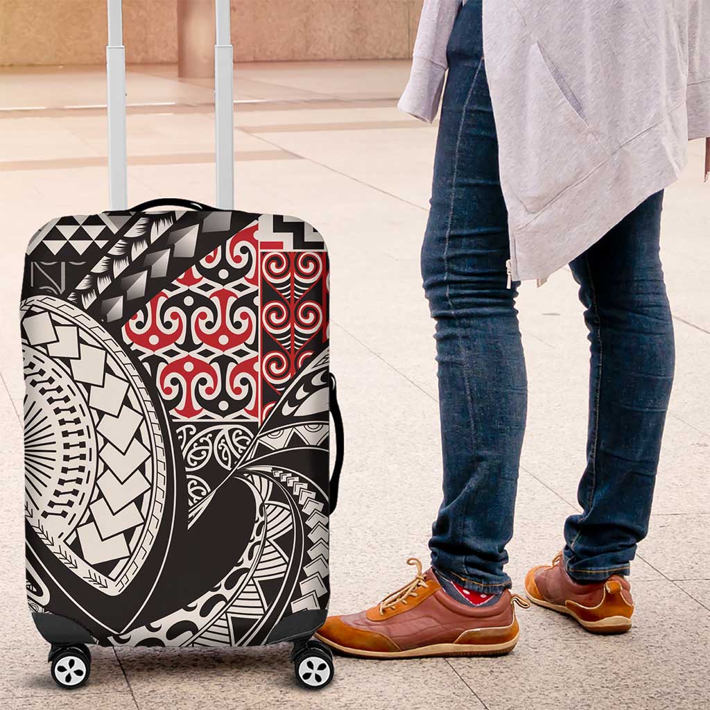 Aotearoa Maori Rugby Tribal Tattoo Luggage Cover Kowhaiwhai Taniko Patchwork Motifs