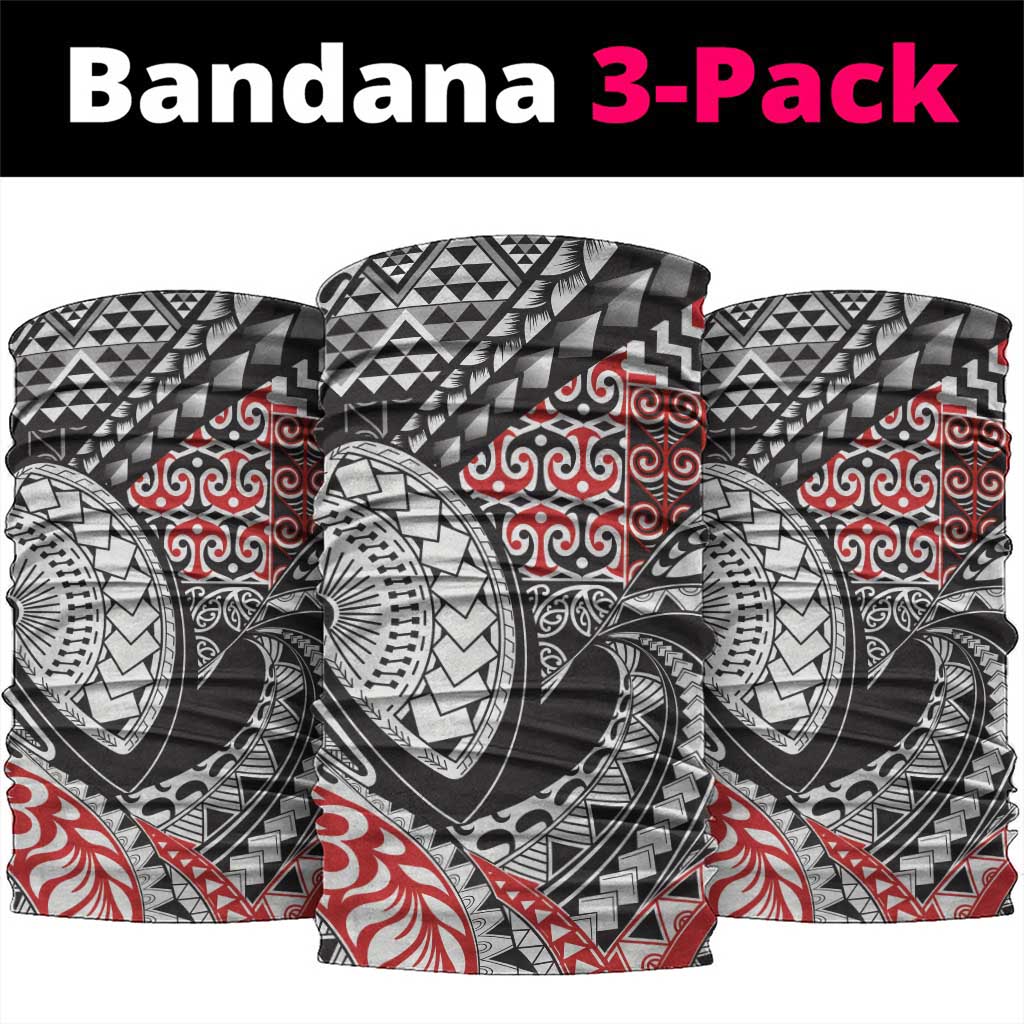 Aotearoa Maori Rugby Tribal Tattoo Neck Gaiter Kowhaiwhai Taniko Patchwork Motifs - Polynesian Pride