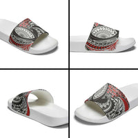 Aotearoa Maori Rugby Tribal Tattoo Slide Sandals Kowhaiwhai Taniko Patchwork Motifs - Polynesian Pride