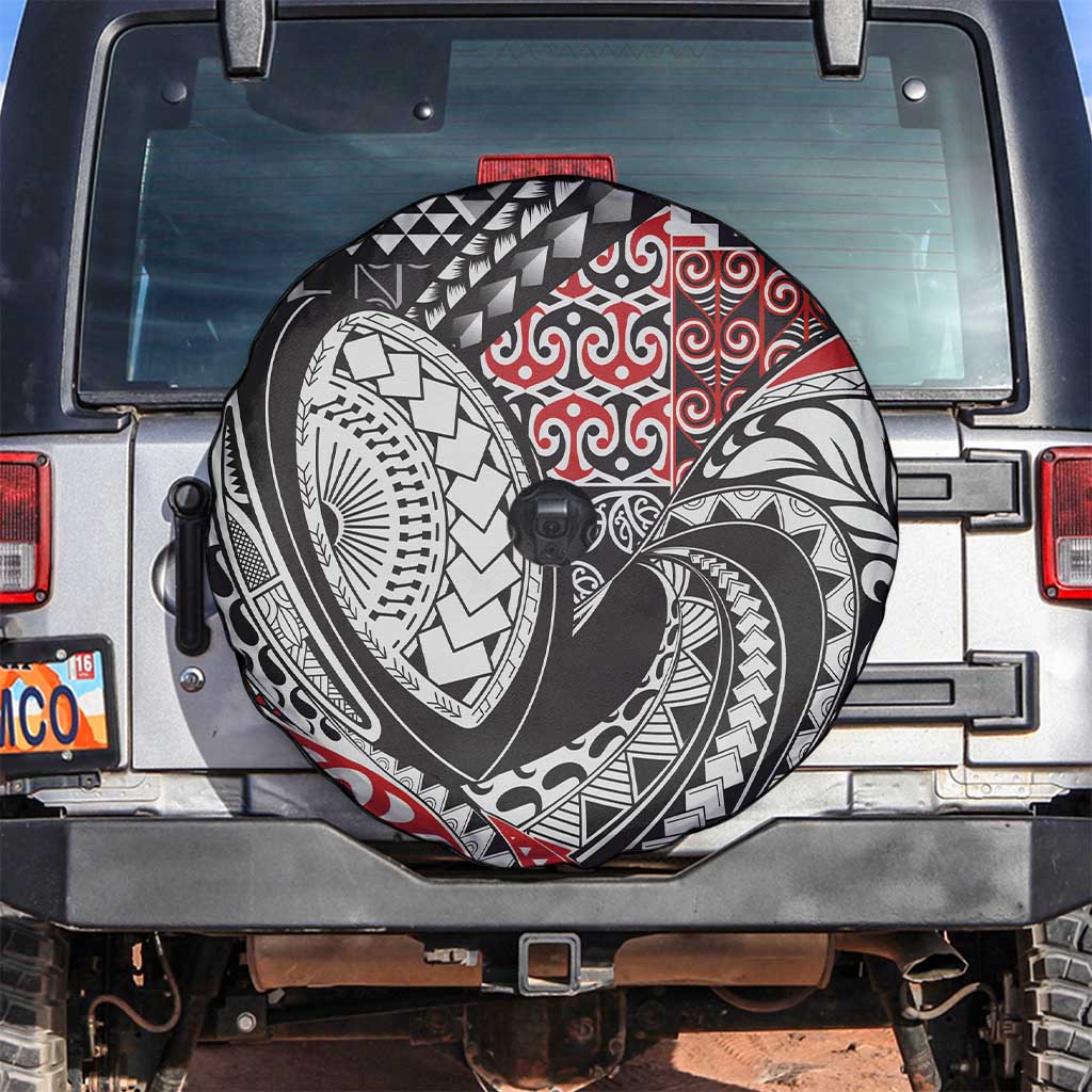 Aotearoa Maori Rugby Tribal Tattoo Spare Tire Cover Kowhaiwhai Taniko Patchwork Motifs