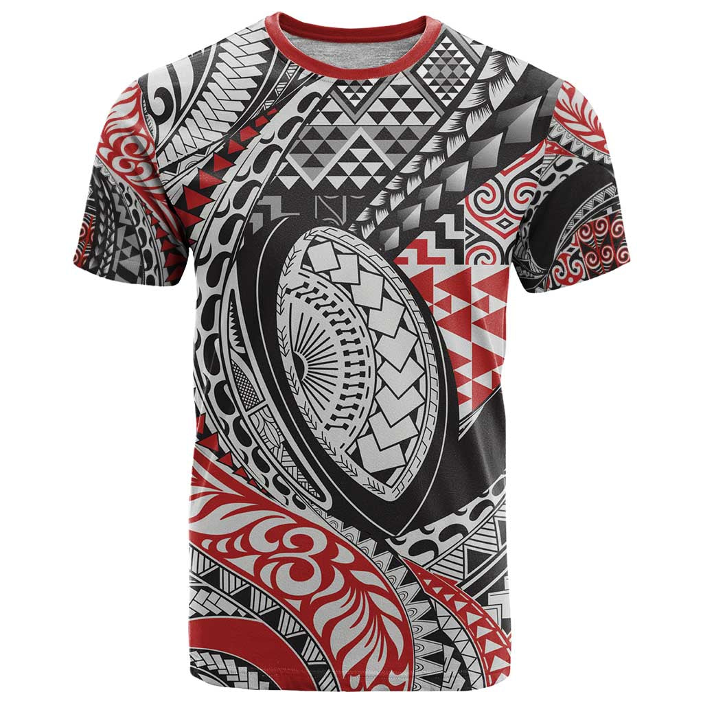 Aotearoa Maori Rugby Tribal Tattoo T Shirt Kowhaiwhai Taniko Patchwork Motifs