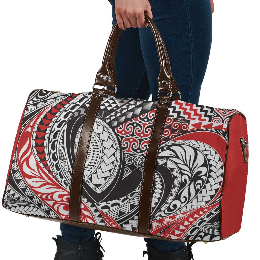 Aotearoa Maori Rugby Tribal Tattoo Travel Bag Kowhaiwhai Taniko Patchwork Motifs - Polynesian Pride