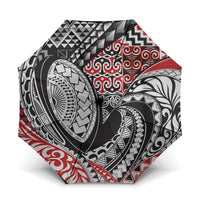Aotearoa Maori Rugby Tribal Tattoo Umbrella Kowhaiwhai Taniko Patchwork Motifs - Polynesian Pride