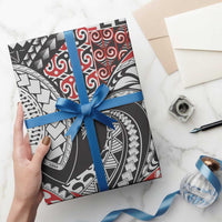 Aotearoa Maori Rugby Tribal Tattoo Wrapping Paper Kowhaiwhai Taniko Patchwork Motifs - Polynesian Pride