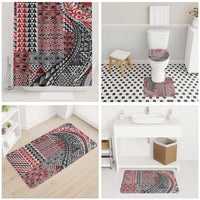 Aotearoa Maori Tribal Tattoo Bathroom Set Kowhaiwhai Taniko Patchwork Motifs - Polynesian Pride