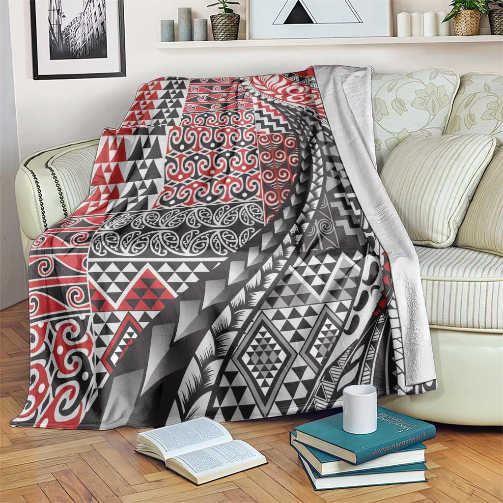 Aotearoa Maori Tribal Tattoo Blanket Kowhaiwhai Taniko Patchwork Motifs