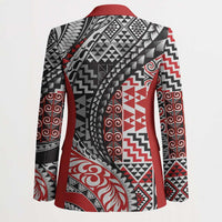 Aotearoa Maori Tribal Tattoo Blazer Kowhaiwhai Taniko Patchwork Motifs - Polynesian Pride