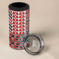 Aotearoa Maori Tribal Tattoo 4 in 1 Can Cooler Tumbler Kowhaiwhai Taniko Patchwork Motifs